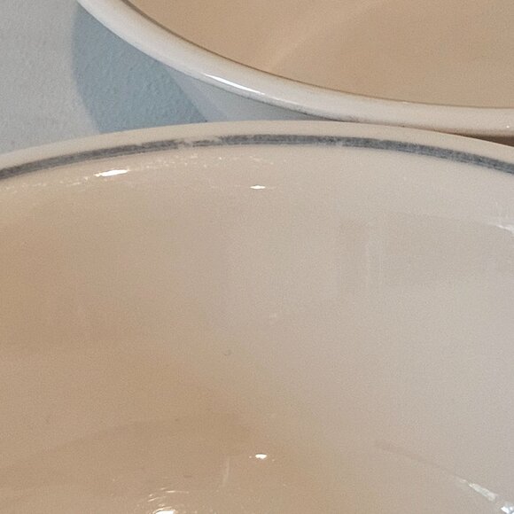 Corelle Soup Cereal Bowls beige bowl dusty blue stripe 6.25” set of 2 Corning - Picture 13 of 13